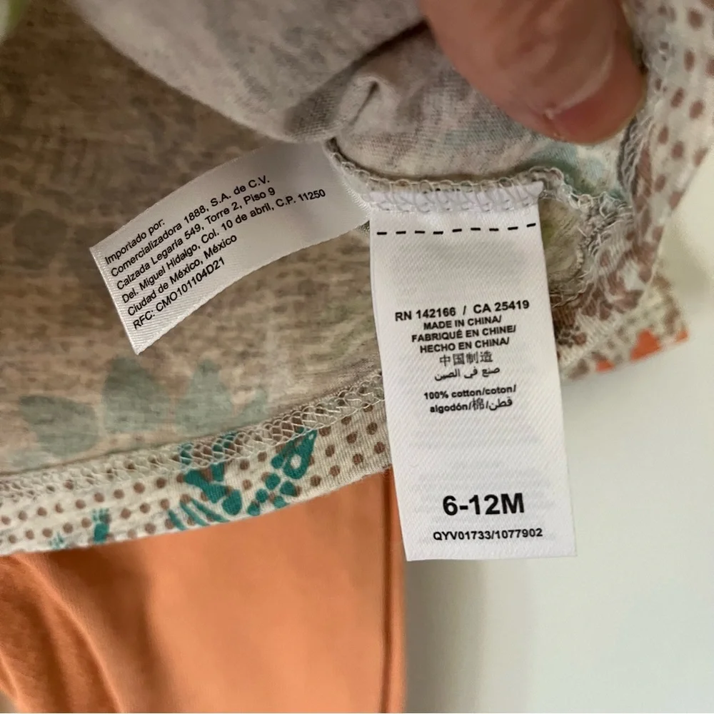 Peek Baby 2-Piece Dinos Print Cotton Top & Pants NWT